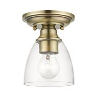 Montgomery 1-Light Semi-Flush Mount in Antique Brass