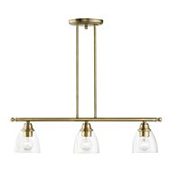 Montgomery 3-Light Linear Chandelier in Antique Brass