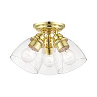 Montgomery 3-Light Semi-Flush Mount in Polished Brass