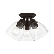 Montgomery 3-Light Semi-Flush Mount in Bronze