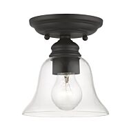 Moreland 1-Light Semi-Flush Mount in Black