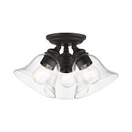 Moreland 3-Light Semi-Flush Mount in Black