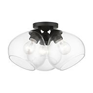 Catania 3-Light Semi-Flush Mount in Black