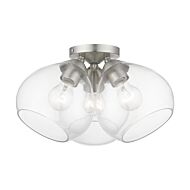 Catania 3-Light Semi-Flush Mount in Brushed Nickel