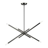 Soho 8-Light Linear Chandelier in Black Chrome