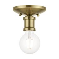 Lansdale 1-Light Flush Mount in Antique Brass