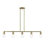 Lansdale 5-Light Linear Chandelier in Antique Brass