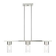 Carson 3-Light Linear Chandelier in Brushed Nickel