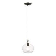 Aldrich 1-Light Pendant in Black w with Brushed Nickel