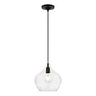 Aldrich 1-Light Pendant in Black w with Brushed Nickel