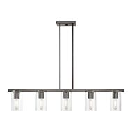 Clarion 5-Light Linear Chandelier in Black Chrome