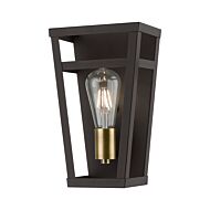 Schofield 1-Light Wall Sconce in Bronze w with Antique Brass