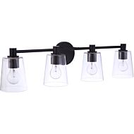 Craftmade Emilio 4 Light Bathroom Vanity Light in Flat Black