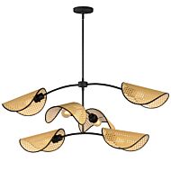 Bonnet Six Light Chandelier in Black by Maxim