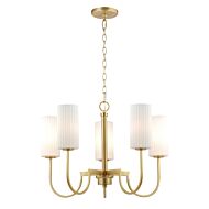 Town and Country 5-Light Chandelier in Satin Brass