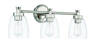 Craftmade Henning 3-Light Bathroom Vanity Light in Polished Nickel