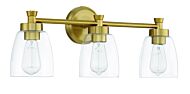 Craftmade Henning 3-Light Bathroom Vanity Light in Satin Brass