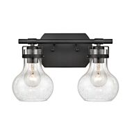 Salamanca 2-Light Bathroom Vanity Light in Matte Black