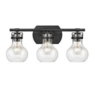 Salamanca 3-Light Bathroom Vanity Light in Matte Black