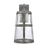 Dakota 1-Light Outdoor Wall Sconce in Distressed Zinc