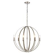 Rotunde 6-Light Chandelier in Beechwood