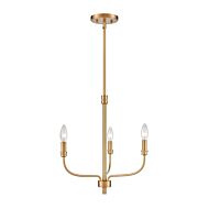 Newland 3-Light Chandelier in Satin Brass