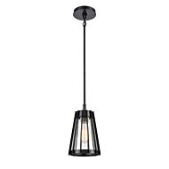 Open Louvers 1-Light Mini Pendant in Matte Black