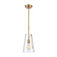 Trustle 1-Light Mini Pendant in Satin Brass