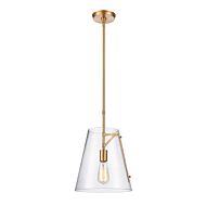 Trustle 1-Light Pendant in Satin Brass