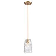 Lightweave 1-Light Mini Pendant in Satin Brass