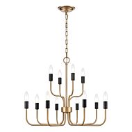 Epping Avenue 12-Light Chandelier in Aged Brass