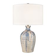 Winship 1-Light Table Lamp in White Crackle