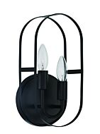 Mindful Two Light Wall Sconce in Flat Black by Craftmade