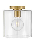 Pippa 1-Light LED Flush Mount in Lacquered Brass