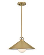 Milo 1-Light LED Pendant in Lacquered Brass