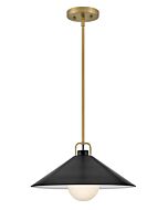 Milo 1-Light LED Pendant in Lacquered Brass