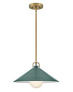 Milo 1-Light LED Pendant in Lacquered Brass