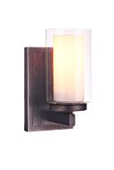 Texture 1-Light Wall Sconce in Natural Iron with Vintage Iron