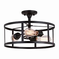 Akron 3-Light Semi-Flush Mount in Oil Rubbed Bronze