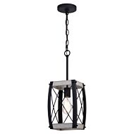 Montclare 1-Light Mini Pendant in Textured Black and White Ash