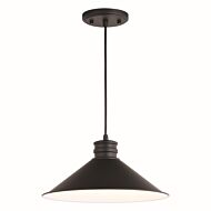 Akron 1-Light Pendant in Oil Rubbed Bronze and Matte White