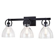 Ogden 3-Light Bathroom Vanity Light in Matte Black