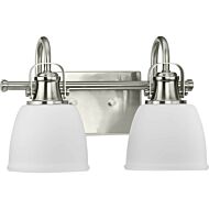 Preston 2-Light Vanity in Brushed Nickel