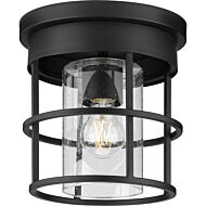 Burgess 1-Light Flush Mount in Matte Black