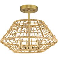 Laila 3-Light Flush Mount in Vintage Brass