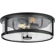 Gilliam 2-Light Flush Mount in Matte Black