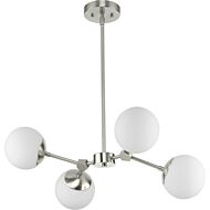 Haas 4-Light Chandelier in Brushed Nickel