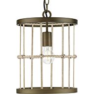 Lattimore 1-Light Pendant in Aged Brass