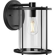 Gunther 1-Light Outdoor Wall Lantern in Matte Black