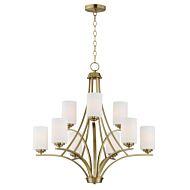 Deven 9-Light Chandelier in Satin Brass